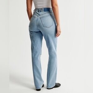 ABERCROMBIE Curve Love Ultra High Rise 90s Straight Jean Size 35 / 20 Long